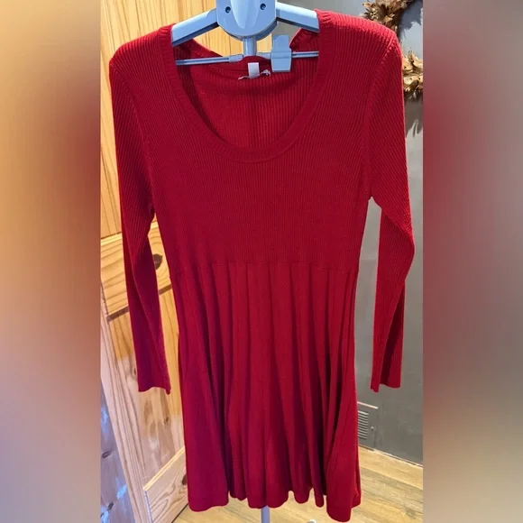 Dana Buchman Fit & Flare Sweater Dress - Christmas Red - Size XL - Picture 1 of 6